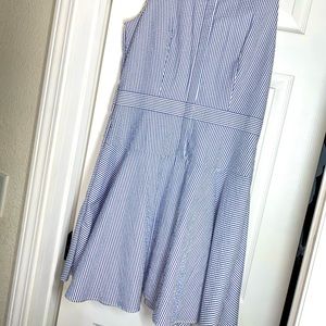 Armani exchange blue striped button front dress